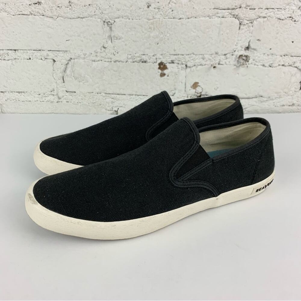 SeaVees Baja Slip On Classic Black Linen Classic 9.5